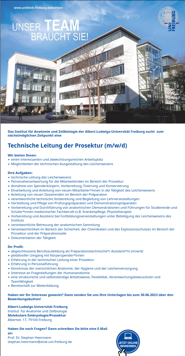 Technische Leitung Prosektur